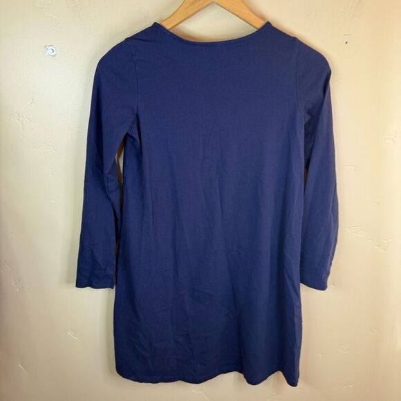 Hanna Andersson Girls Cotton Dress Navy Blue Pockets Decal Size 150CM or‎ US 12 - Picture 5 of 5